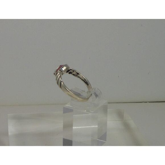 925 Sterling Silver Pink Cat's Eye Dolphin Ring NOS Size 9 Vintage Chrysoberyl - Picture 9 of 9